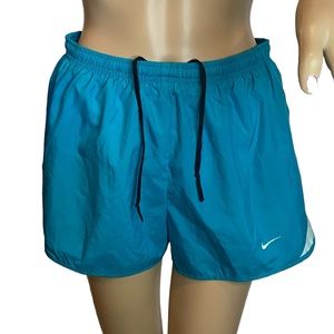 Nike Dri-Fit Tempo 2-in-1 Teal Gray White Running Athletic Shorts Sz Medium VGC